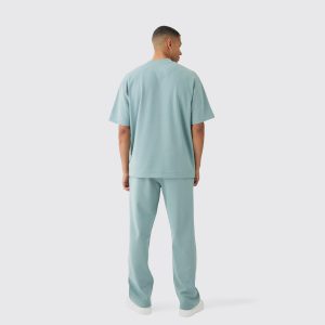 Oversized Interlock T-shirt And Jogger Tracksuit