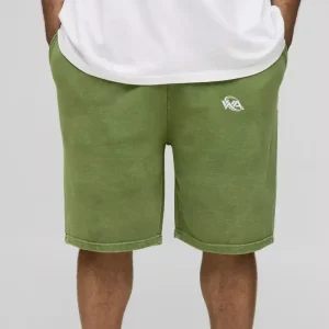 Plus Loose Fit Acid Wash Jersey Shorts