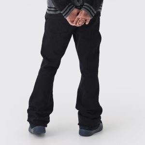 Relaxed Flared Carpenter Paint Splatter Trousers