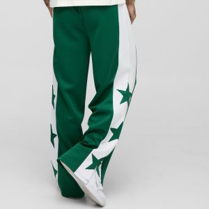 Wide Leg Star Tricot Split Hem Joggers
