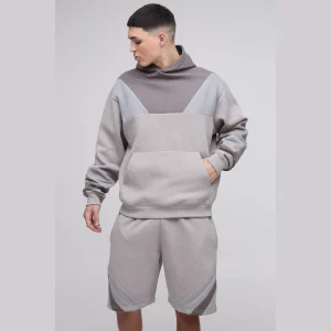 Oversized Man Colour Block Short Tracksuit